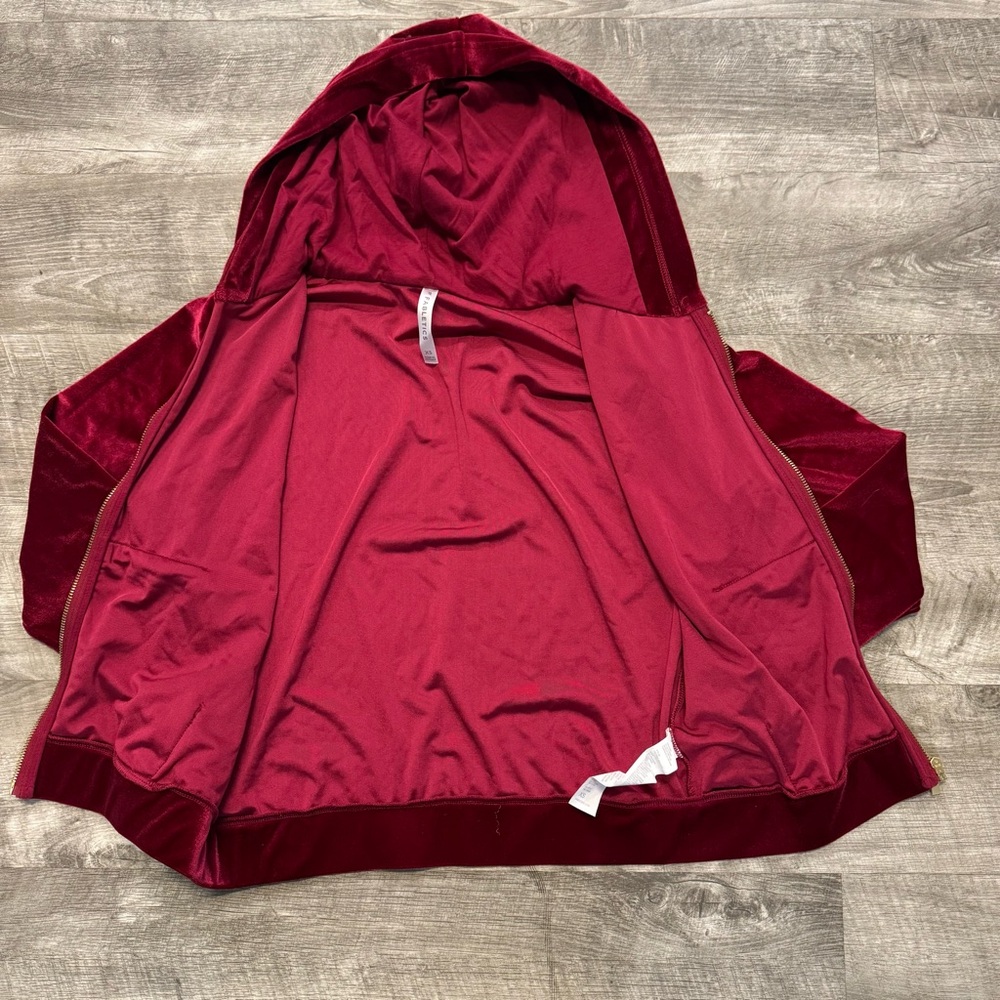 Fabletics Velour Ruby Red Full Zip Donna Hoodie W… - image 4